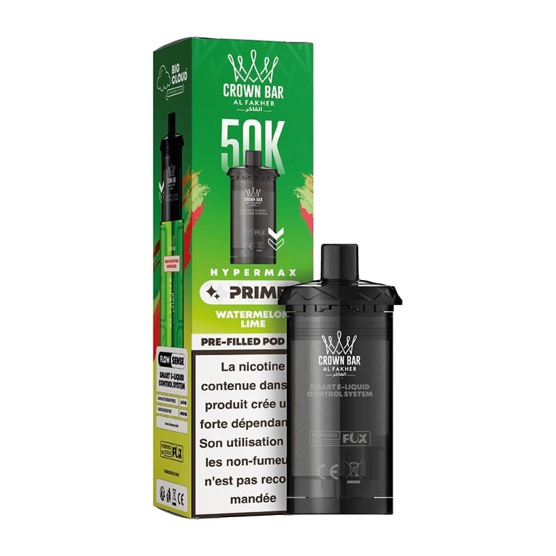 Crown Bar HyperMax Prime 50K Watermelon Lime 10 ml Cartridge - Al Fakher cheap