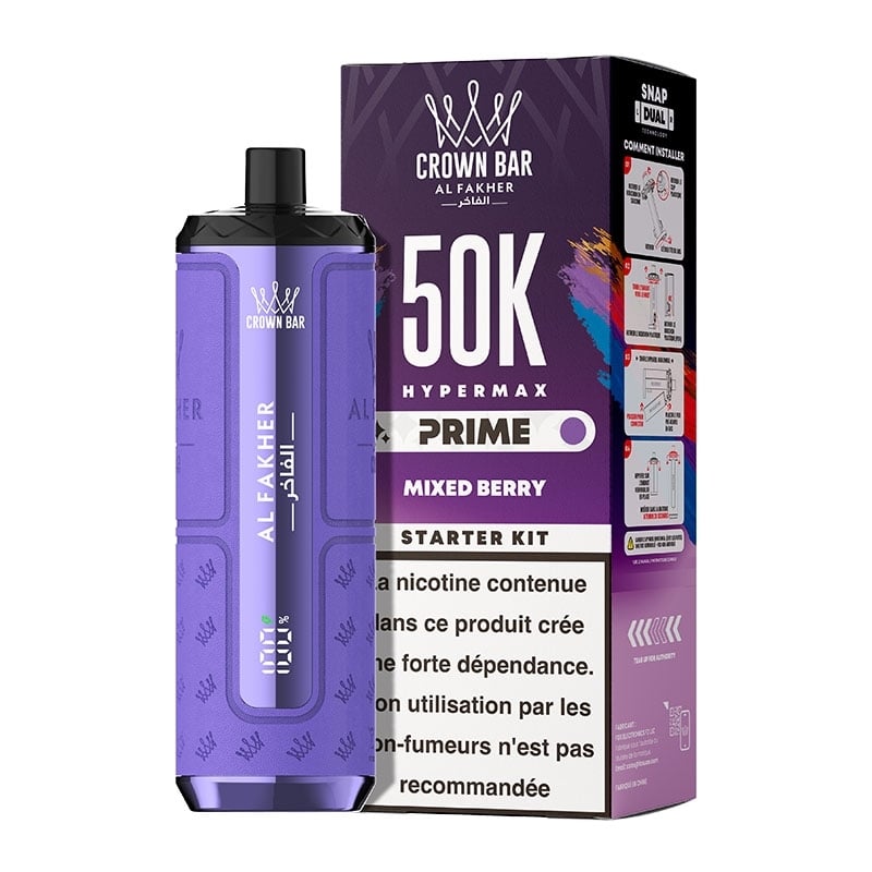Puff Crown Bar HyperMax Prime 50K Mixed Berry - Al Fakher