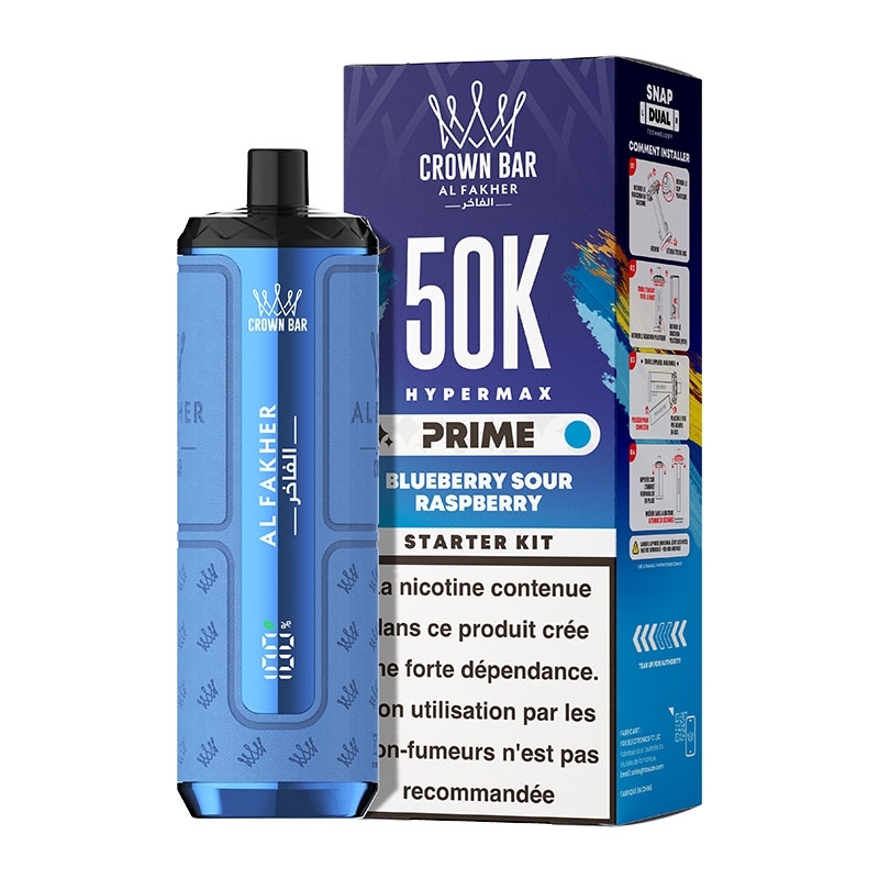 Puff Crown Bar HyperMax Prime 50K Blueberry Sour Raspberry - Al Fakher