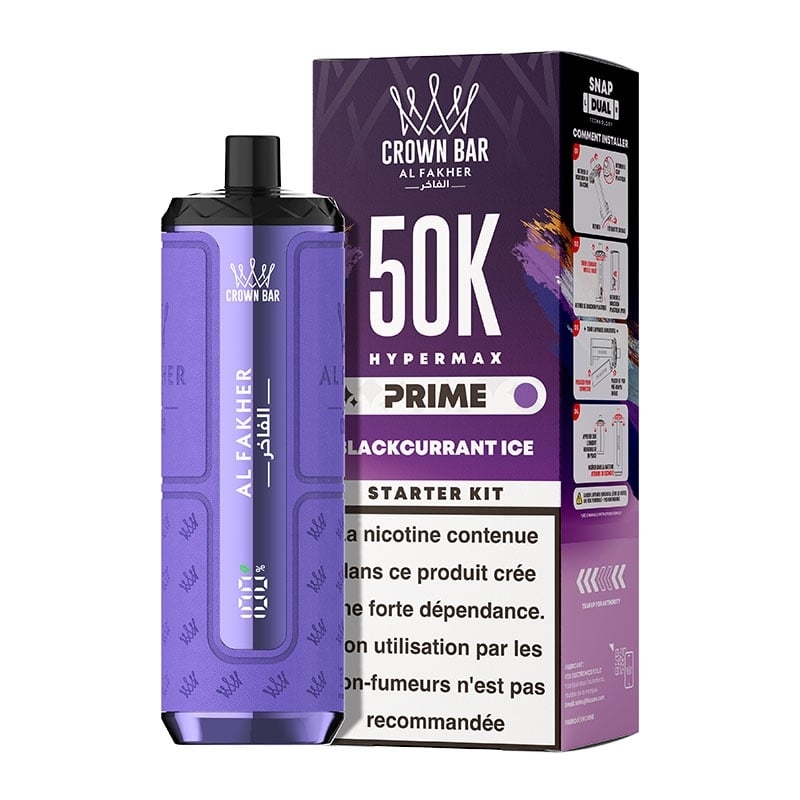 Puff Crown Bar HyperMax Prime 50K Blackcurrant Ice - Al Fakher