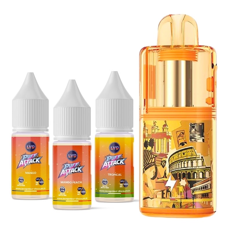 Kit Kloud 35K Glory Gold + 3 e-liquides Puff Attack  - GeekVape