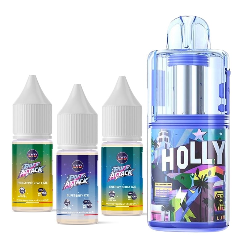 Kit Kloud 35K Fame Blue + 3 e-liquides Puff Attack - GeekVape