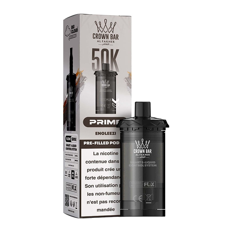 Cartouche Crown Bar HyperMax Prime 50K Engleezi 10 ml - Al Fakher pas cher