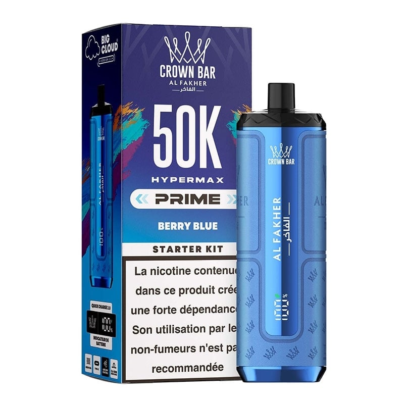 Puff Crown Bar HyperMax Prime 50K Berry Blue - Al Fakher | Le Vapoteur Discount
