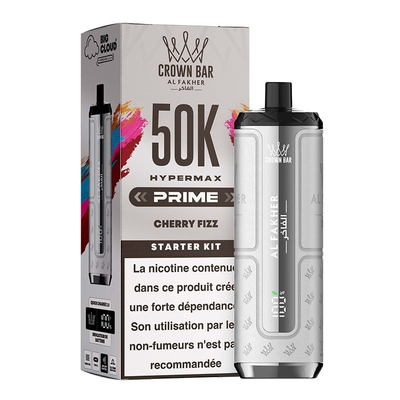 Puff Crown Bar HyperMax Prime 50K Cherry Fizz - Al Fakher | Le Vapoteur Discount