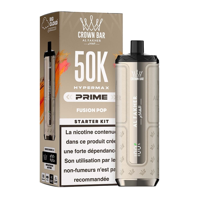 Puff Crown Bar HyperMax Prime 50K Fusion Pop - Al Fakher | Le Vapoteur Discount