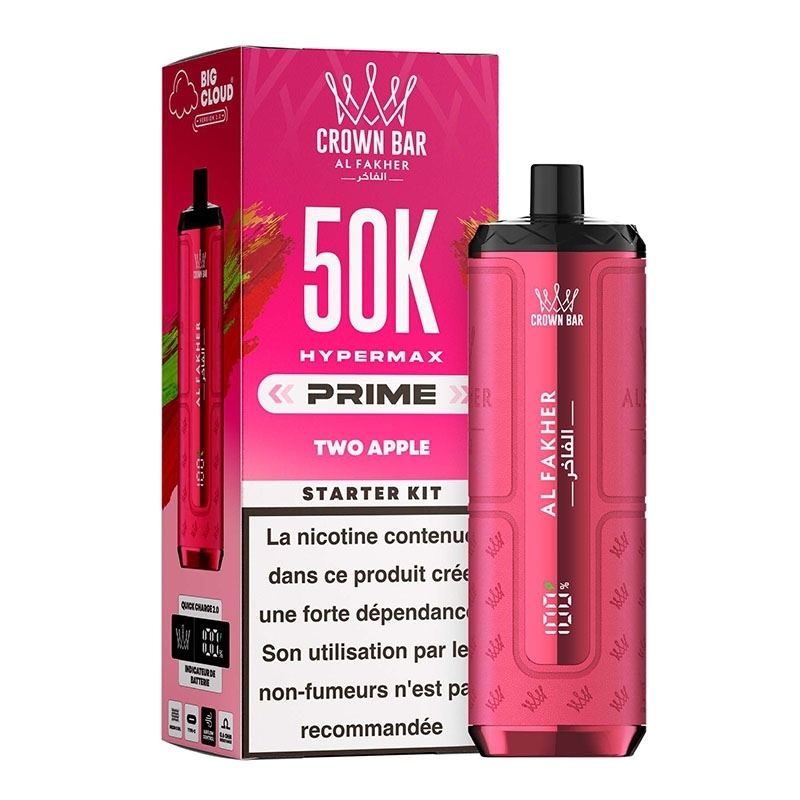 Puff Crown Bar HyperMax Prime 50K Two Apple Al Fakher | Le Vapoteur Discount