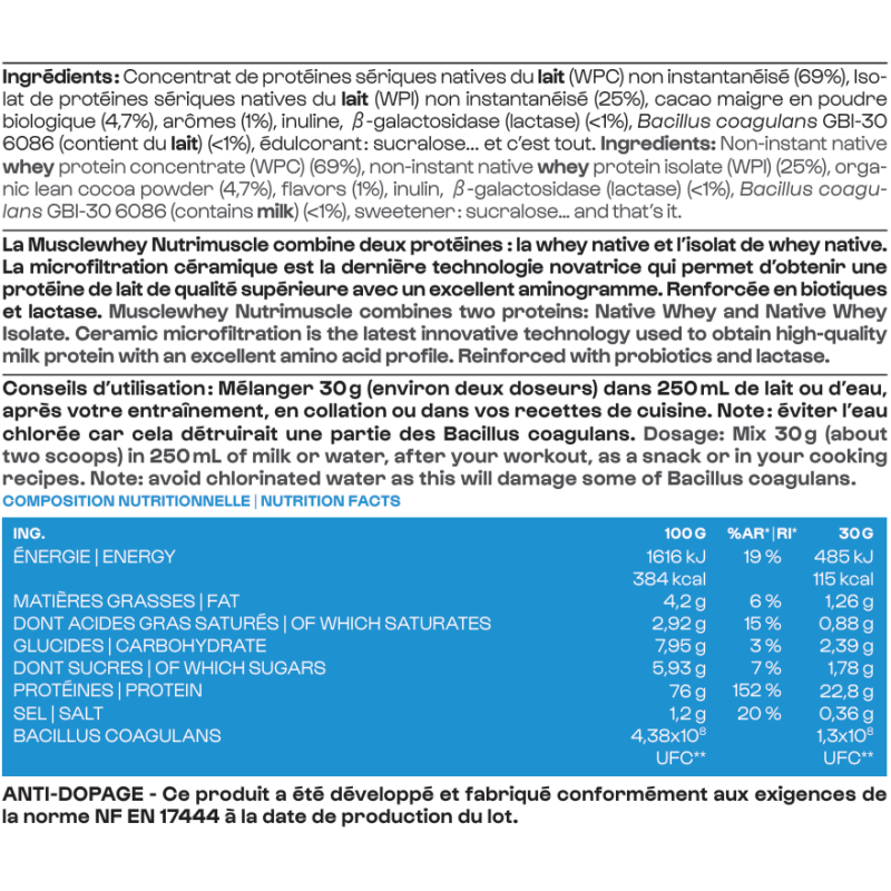 Isolate Native Whey Mix Musclewhey - Nutrimuscle