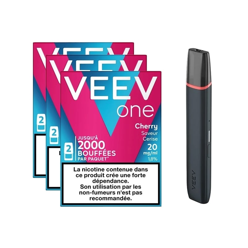 Veev One Pack - Battery + 3 Cherry Refills | Le Vapoteur Discount