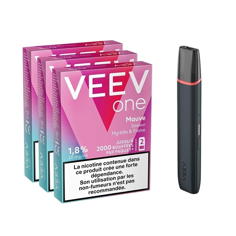 Veev One Pack - Battery + 3 Mauve Refills | Le Vapoteur Discount