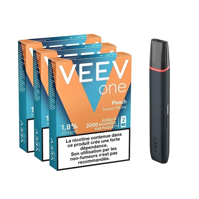Pack Veev One - Battery + 3 Peach Refills | Le Vapoteur Discount