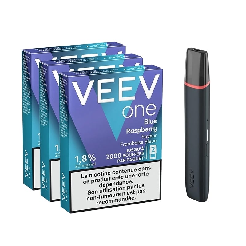 Pack Veev One - Battery + 3 refills Blue Raspberry | Le Vapoteur Discount