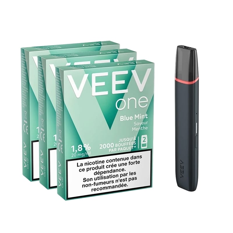 Veev One Pack - Battery + 3 Blue Mint Refills - Veev One