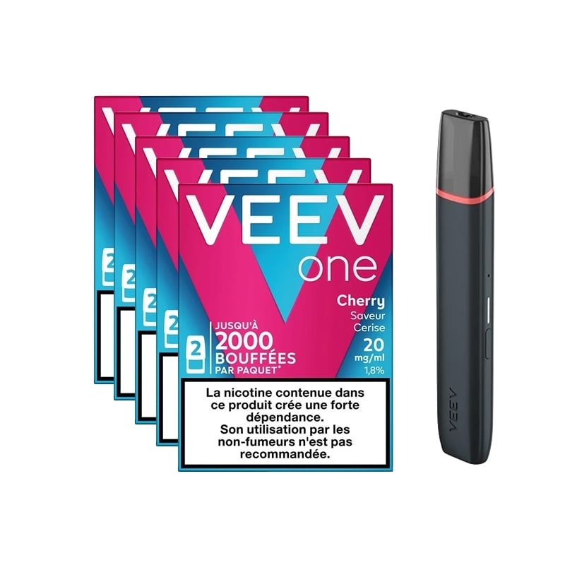 Pack Veev One - Battery + 5 Cherry Refills | Le Vapoteur Discount