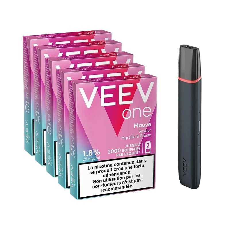 Pack Veev One - Battery + 5 Mauve Refills | Le Vapoteur Discount