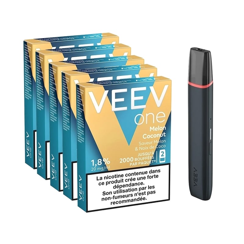 Veev One Pack - Battery + 5 Melon Coconut Refills | Le Vapoteur Discount
