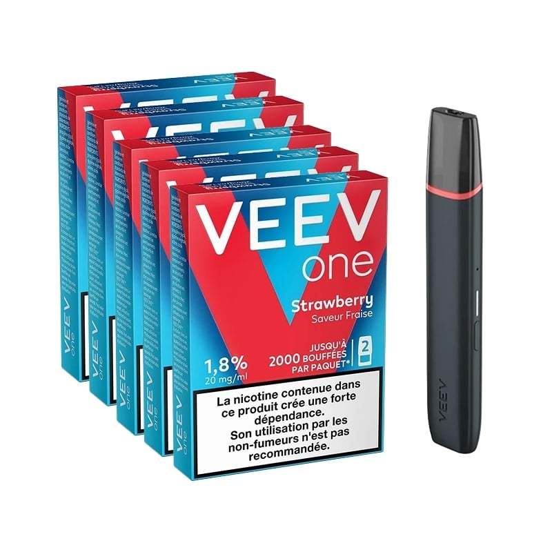 Pack Veev One - Battery + 5 refills Strawberry | Le Vapoteur Discount