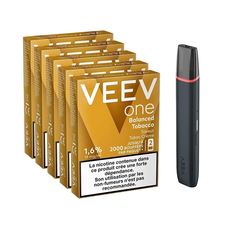 Pack Veev One - Battery + 5 refills Balanced Tobacco | Le Vapoteur Discount