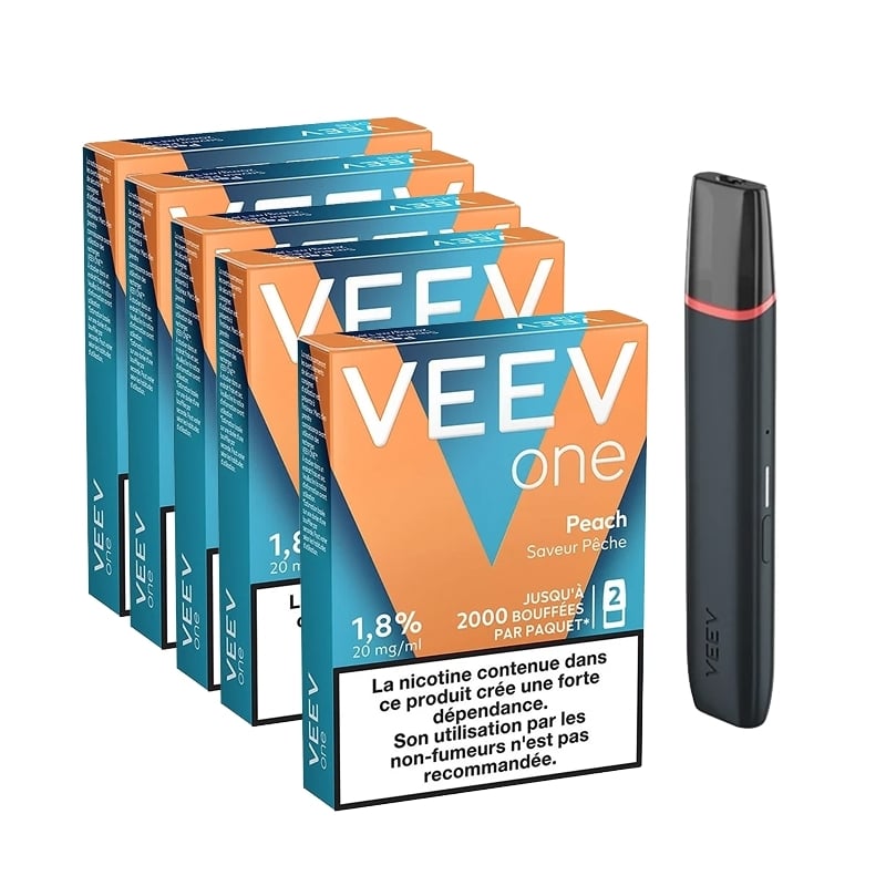 Pack Veev One - Battery + 5 refills Peach | Le Vapoteur Discount