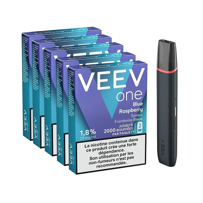 Veev One Pack - Battery + 5 Blue Raspberry Refills | Le Vapoteur Discount