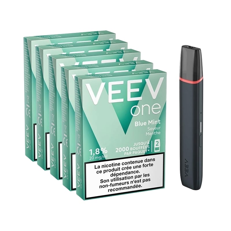 Pack Veev One - Batterie + 5 recharges Blue Mint |Le Vapoteur Discount