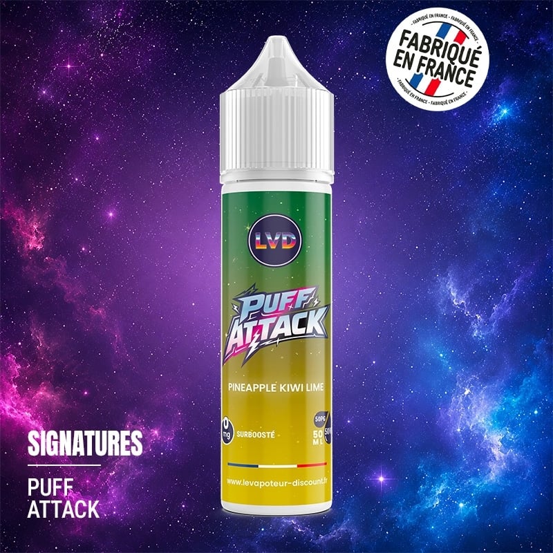Pineapple Kiwi Lime 50 ml Puff Attack E-liquid | Le Vapoteur Discount
