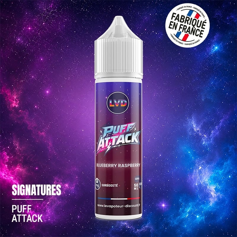 Eliquide Blueberry Raspberry 50 ml Puff Attack pas cher | Le Vapoteur Discount