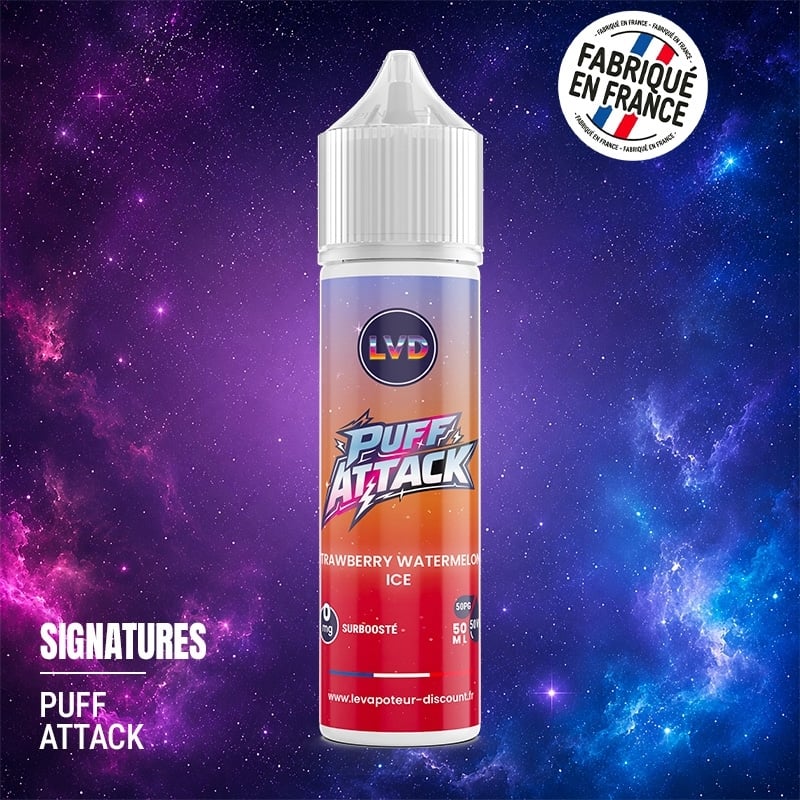 Strawberry Watermelon Ice 50 ml Puff Attack E-liquid | Le Vapoteur Discount