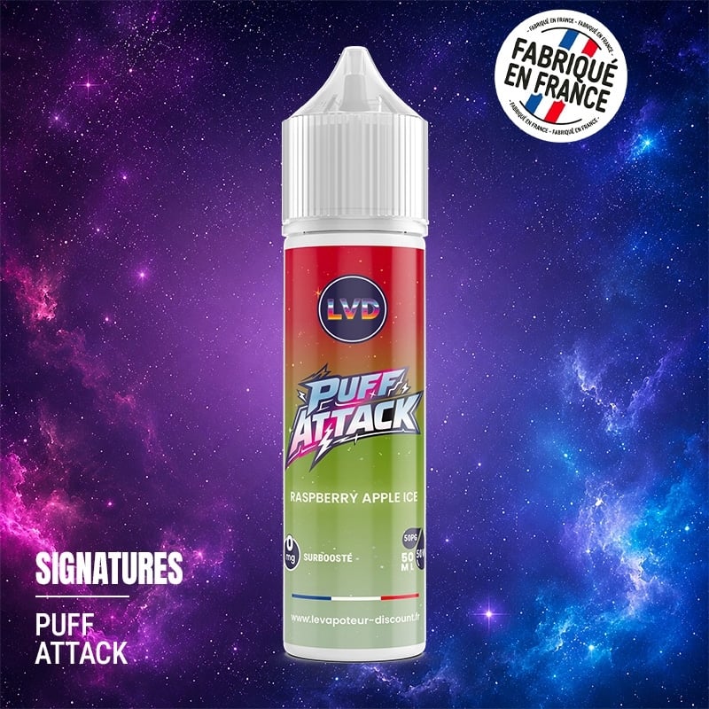 Raspberry Apple Ice 50 ml Puff Attack e-liquid | Le Vapoteur Discount