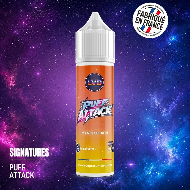 Mango Peach 50 ml Puff Attack E-liquid | Le Vapoteur Discount