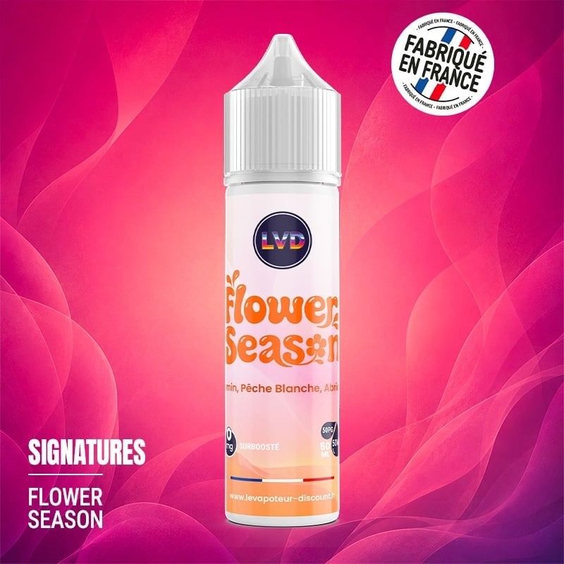Jasmin Pêche Blanche Abricot 50 ml Flower Season - Le Vapoteur Discount