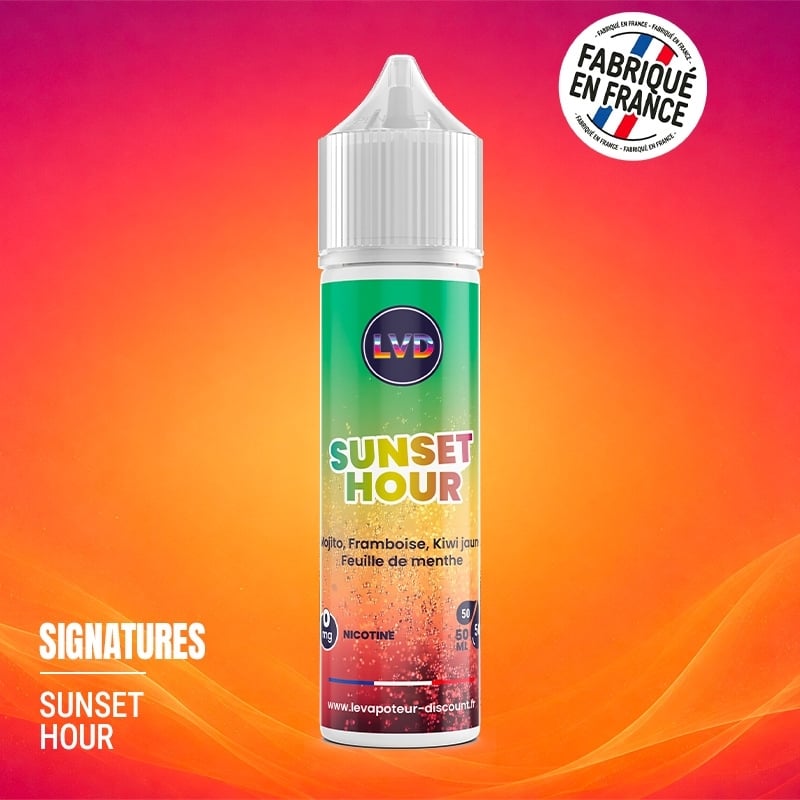 Raspberry Yellow Kiwi Mint Leaf Mojito 50 ml Sunset Hour - Le Vapoteur Discount