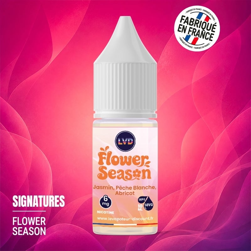 Jasmin Pêche Blanche Abricot 10 ml Flower Season - Le Vapoteur Discount
