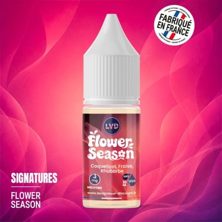E-liquide Coquelicot Fraise Rhubarbe 10 ml Flower Season pas cher | Le Vapoteur Discount