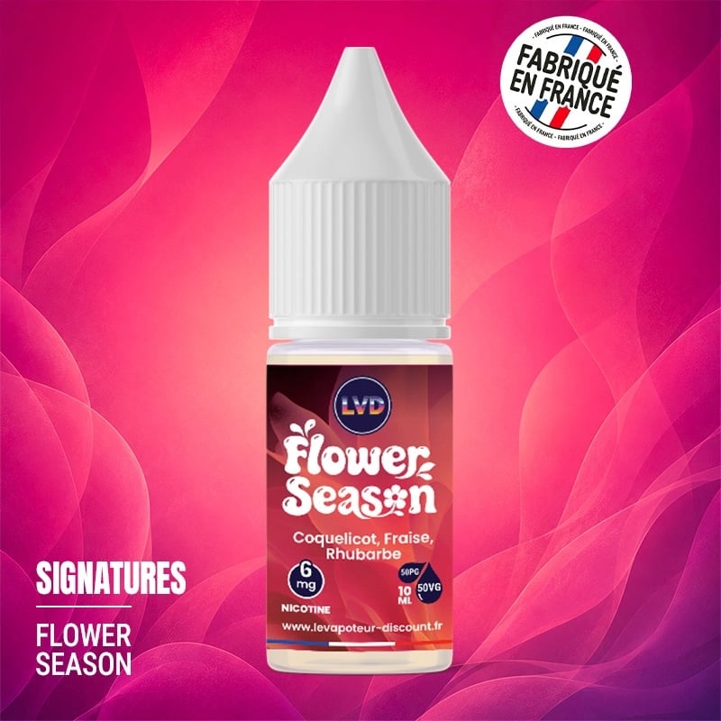 Coquelicot Fraise Rhubarbe 10 ml Flower Season - Le Vapoteur Discount