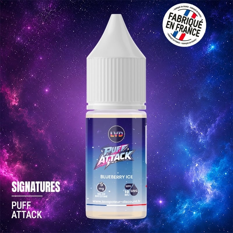 Blueberry Ice Nic Salt E-liquid 10 ml Puff Attack | Le Vapoteur Discount