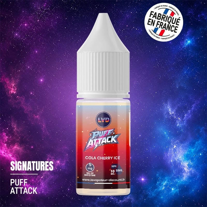 Cola Cherry Ice Nic Salt E-liquid 10 ml Puff Attack | Le Vapoteur Discount