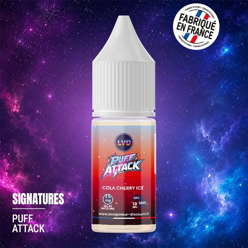 Cola Cherry Ice Nic Salt 10 ml Puff Attack - Le Vapoteur Discount