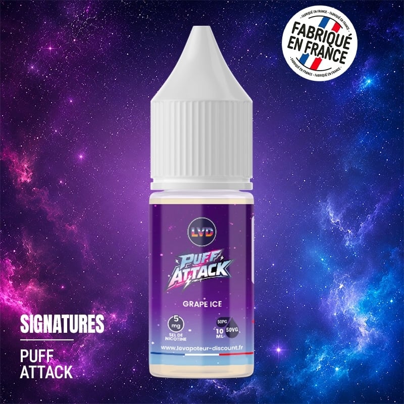 Grape Ice Nic Salt E-liquid 10 ml Puff Attack | Le Vapoteur Discount