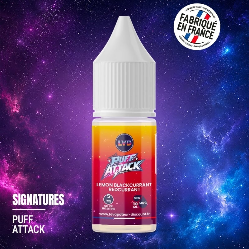 Lemon Blackcurrant Redcurrant Nic Salt E-liquid 10 ml Puff Attack | Le Vapoteur Discount