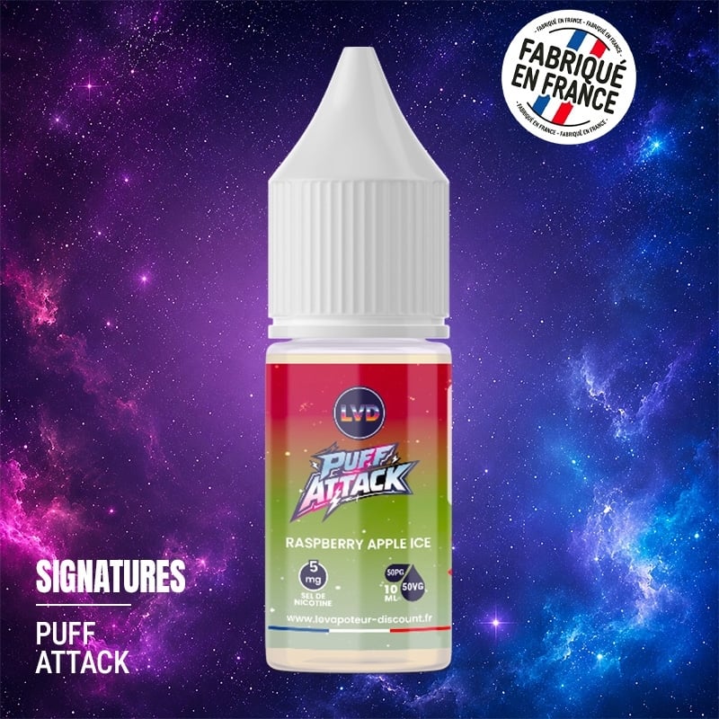 Raspberry Apple Ice Nic Salt E-liquid 10 ml Puff Attack | Le Vapoteur Discount