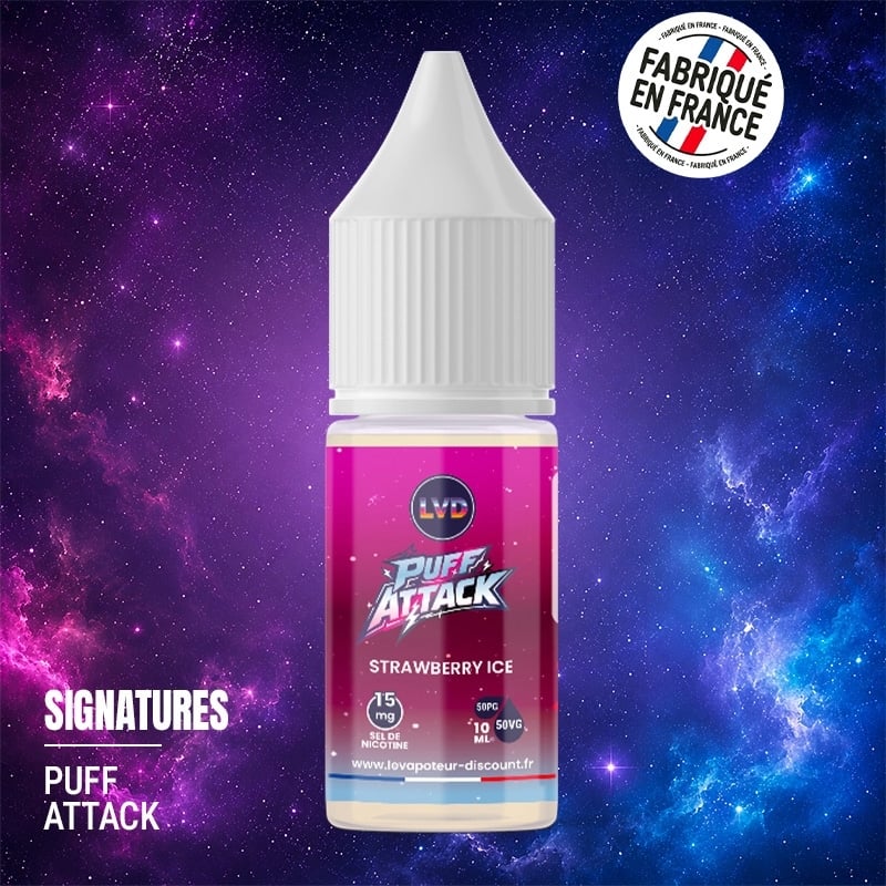 Strawberry Ice Nic Salt 10 ml Puff Attack - Le Vapoteur Discount