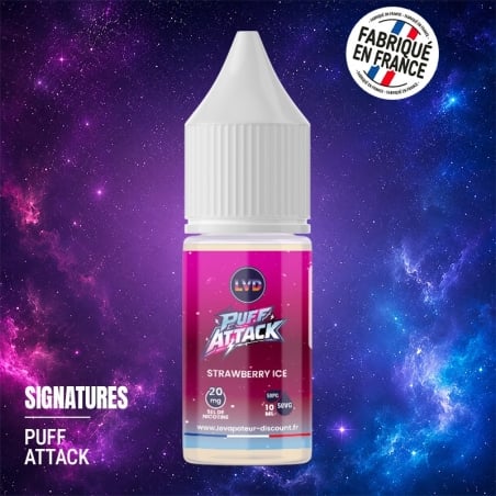 Strawberry Ice Nic Salt 10 ml Puff Attack - Le Vapoteur Discount