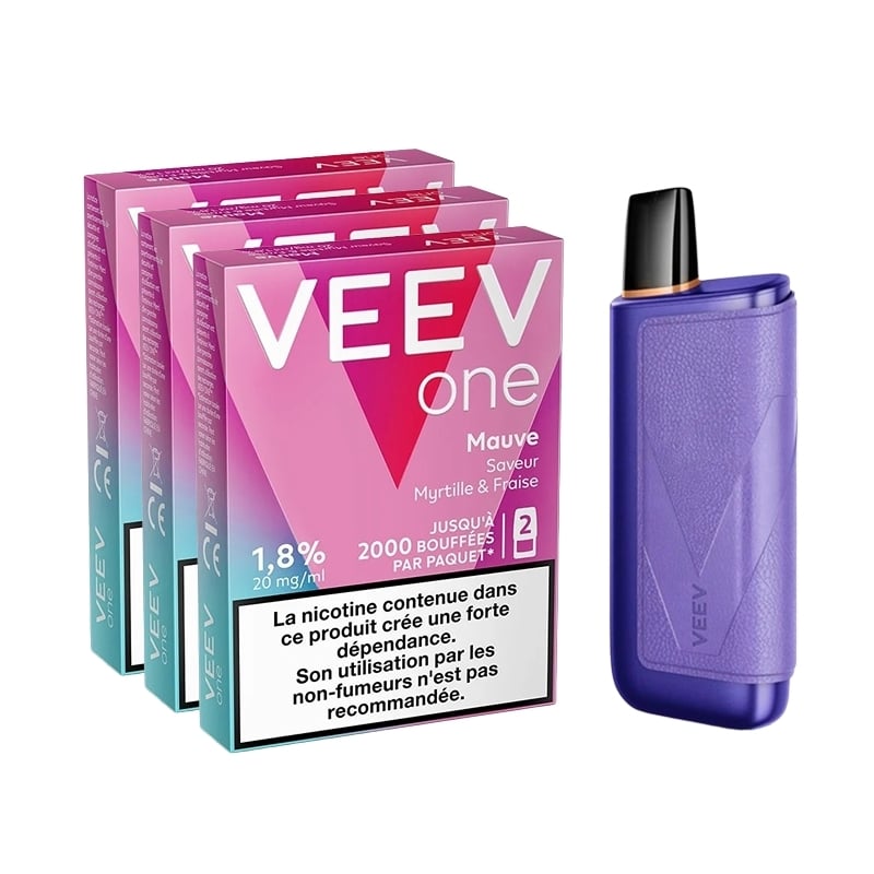 Pack Veev One Plus - Battery + 3 Mauve Refills | Le Vapoteur Discount