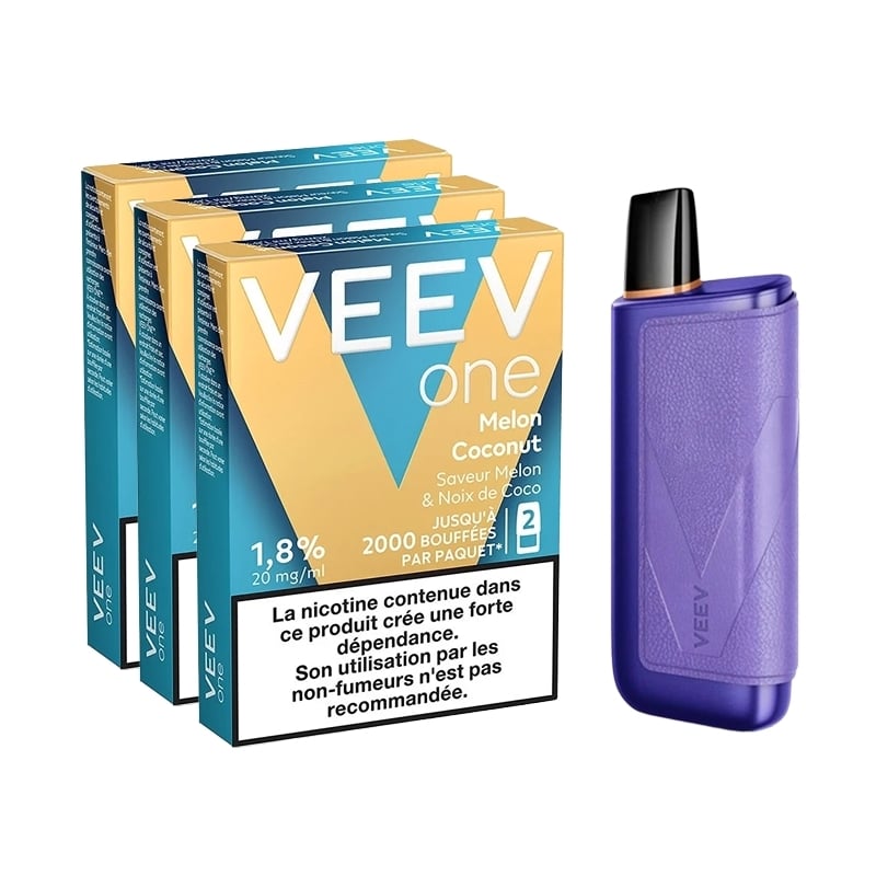 Pack Veev One Plus - Battery + 3 Melon Coconut Refills | Le Vapoteur Discount