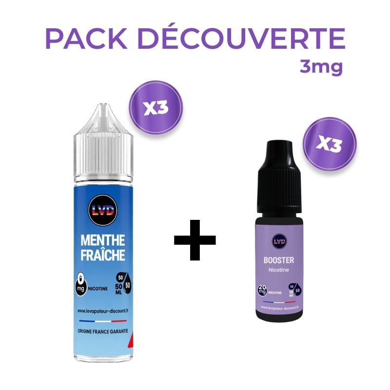 Pack eliquide Menthe Fraîche 3 x 50 ml 3mg ou 6 mg | Le Vapoteur Discount