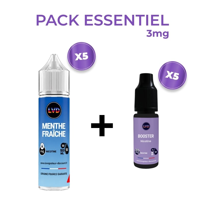 Pack eliquide Menthe Fraîche 5 x 50 ml 3mg ou 6 mg | Le Vapoteur Discount