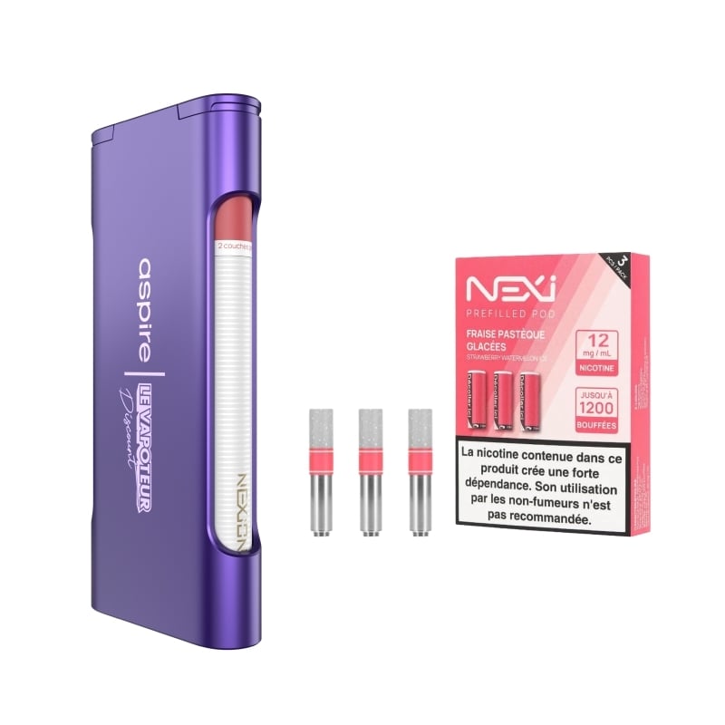 Pods Nexi One Dual Iced Strawberry Watermelon Fresh Pack 12 mg - Aspire x LVD pas cher