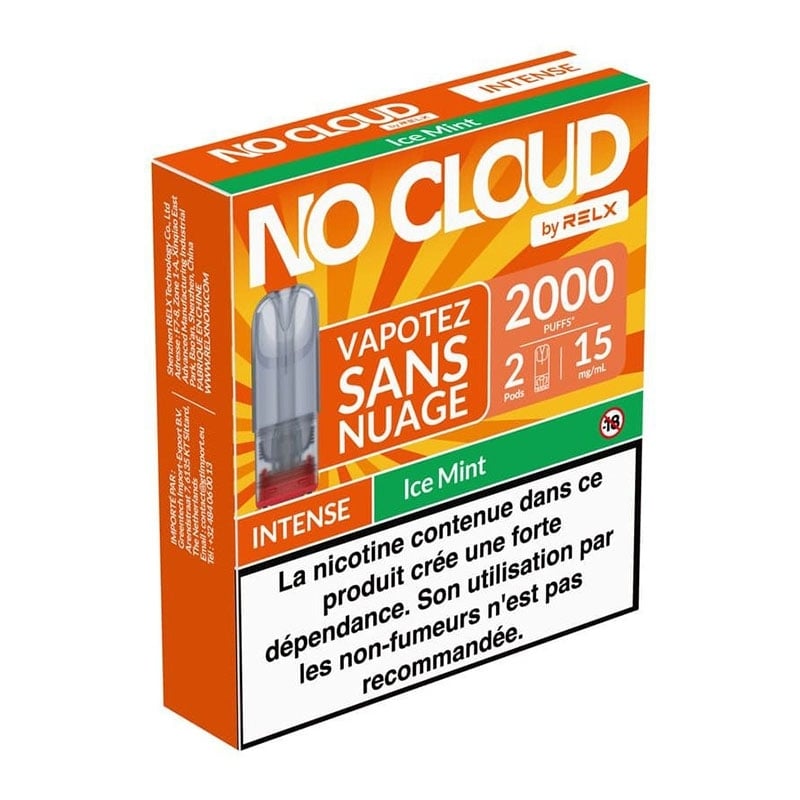 Cartouches pré-remplies No Cloud Intense Ice Mint - RELX pas cher