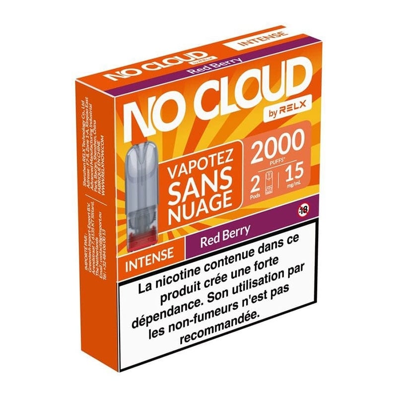 Cartouches pré-remplies No Cloud Intense Red Berry - RELX pas cher